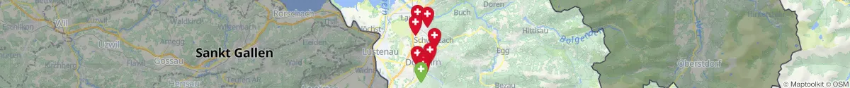 Kartenansicht für Apotheken-Notdienste in der Nähe von Schwarzach (Bregenz, Vorarlberg)